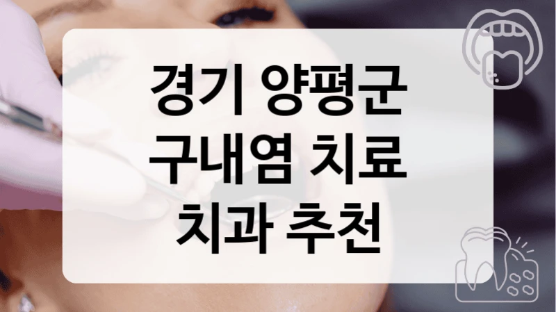 경기 양평군
구내염 치료
치과 추천